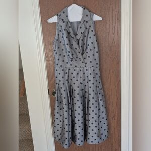 Jessica Howard Polka Dot Sleeveless Dress With Flared Skirt *Size 6*